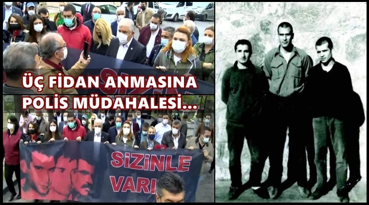 CHP'lilerin '&uuml;&ccedil; fidan' anmasına polis m&uuml;dahalesi