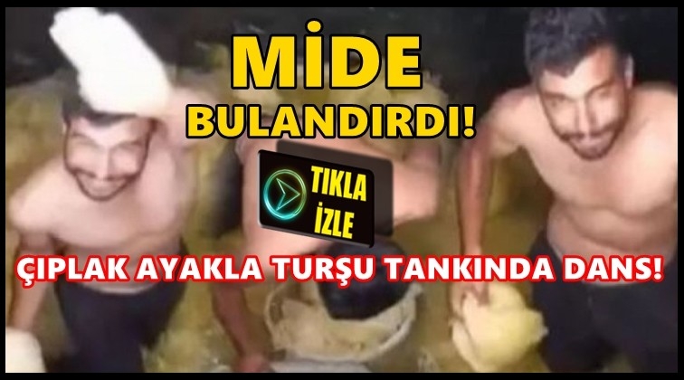 &Ccedil;ıplak ayakla turşu tankında dans!