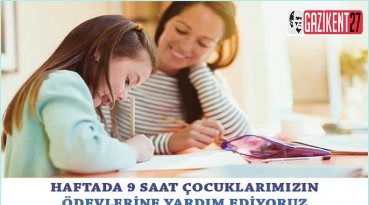 Çocukların ödevine yardımda dördüncüyüz