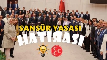 Cumhur İttifakı'ndan 'Sans&uuml;r Yasası' pozu...