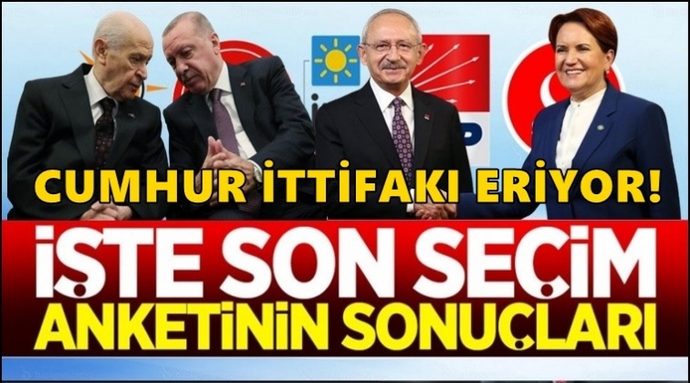 Cumhur İttifakı'nda erime s&uuml;r&uuml;yor! İşte son anket...