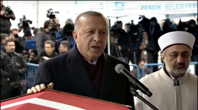 Cumhurbaşkanı Erdoğan şehit cenazesine katıldı