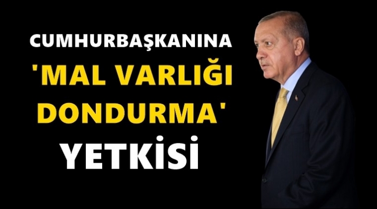 Cumhurbaşkanına mal varlığını dondurma yetkisi