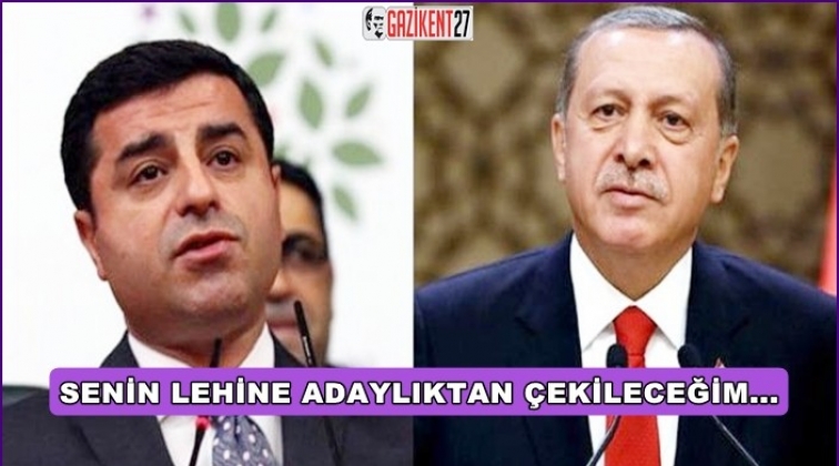 Demirtaş: Senin lehine adaylıktan &ccedil;ekileceğim!