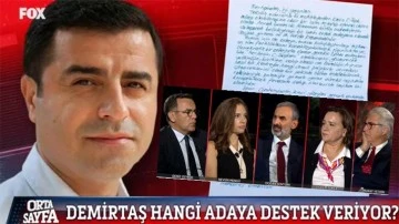 Demirtaş'tan Fox tv&rsquo;ye 'ortak aday' mektubu...