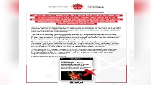 DMM'den orman yangınlarıyla ilgili açıklama