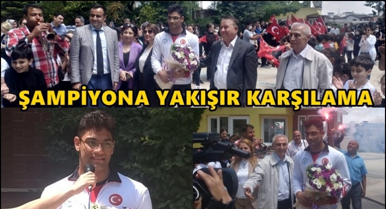 Dünya şampiyonu davul ve zurna ile karşılandı