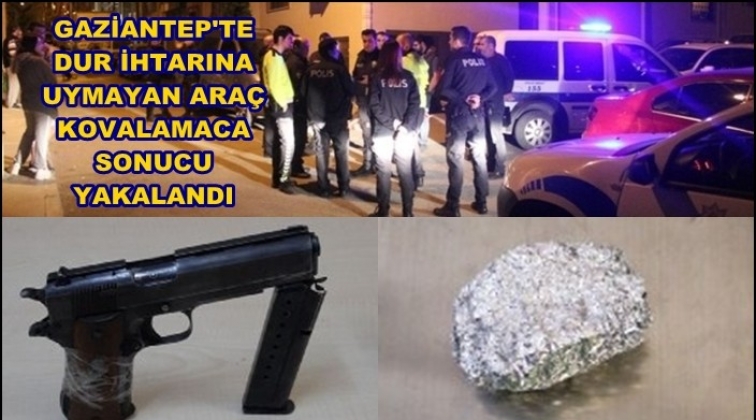 Dur ihtarına uymayan ara&ccedil; kovalamaca sonucu yakalandı