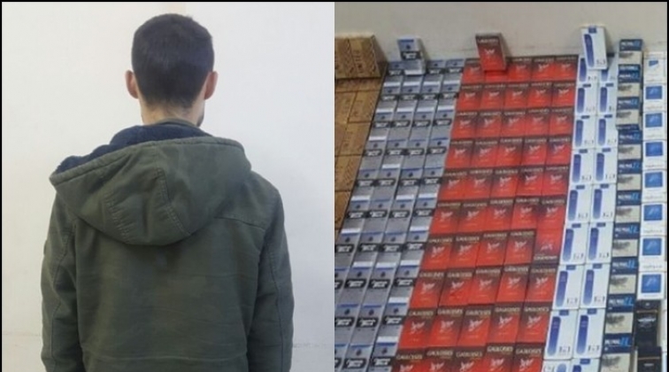 Durdurulan şahıstan 372 paket ka&ccedil;ak sigara &ccedil;ıktı