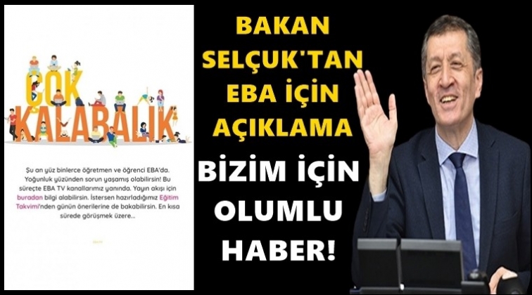 EBA &ccedil;&ouml;kt&uuml;, Bakan &ldquo;Bu olumlu bir haber&rdquo; dedi