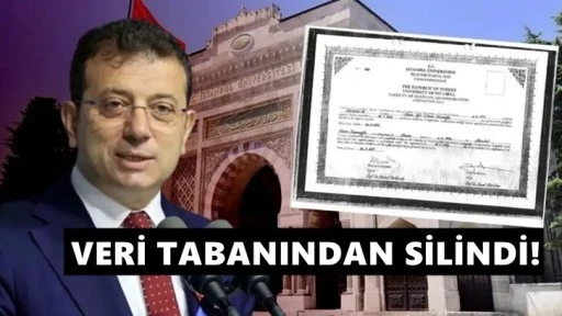Ekrem İmamoğlu'nun diploması veri tabanından silindi!