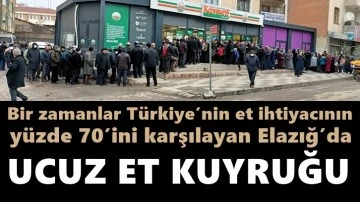 Elazığ'da ucuz et i&ccedil;in metrelerce kuyruk...