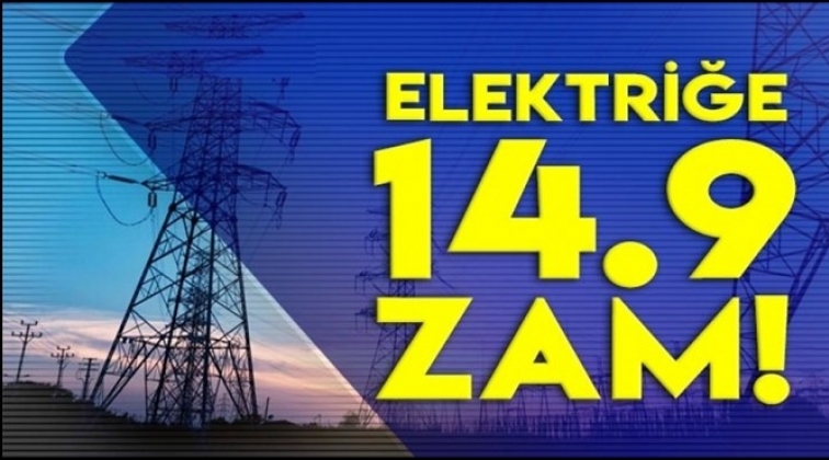 Elektriğe yüzde 14,9 zam