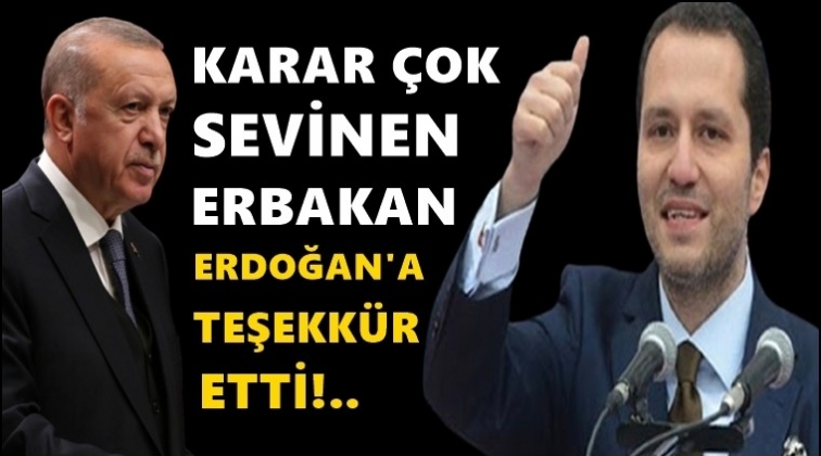 Erbakan'dan Erdoğan'a teşekk&uuml;r...