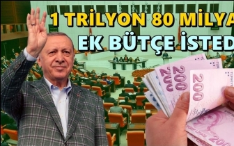 Erdoğan, 1 trilyon 80 milyar lira ek bütçe istedi!