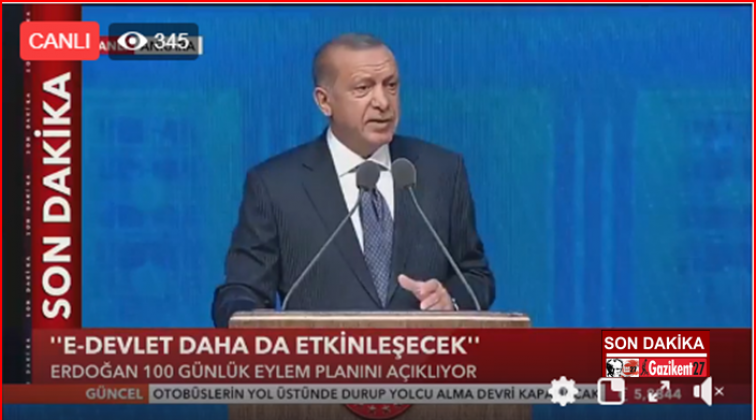 Erdoğan, 100 günlük eylem planını açıklıyor
