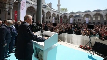 Erdoğan camide miting yaptı, muhalefeti hedef g&ouml;sterdi!