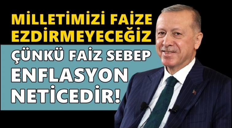 Erdoğan: &Ccedil;&uuml;nk&uuml; faiz sebep, enflasyon neticedir...