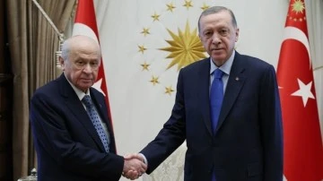 Erdoğan ile Bah&ccedil;eli Saray'da g&ouml;r&uuml;şt&uuml;