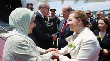 Erdoğan, ilk yurt dışı ziyareti için KKTC'de