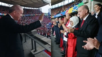 Erdoğan'ın gol sevinci kameralara böyle yansıdı