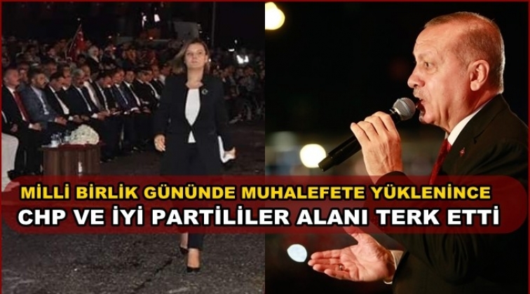 Erdoğan, muhalefete y&uuml;klenince programı terk ettiler!