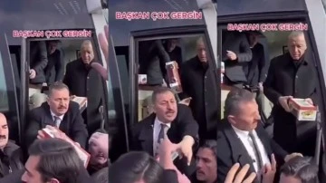 Erdoğan sinirlendi, korumasına oyuncakla vurdu!