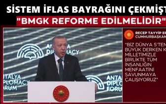 Erdoğan: Sistem iflas bayrağını çekmiştir!