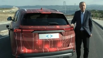 Erdoğan, Togg'un test s&uuml;r&uuml;ş&uuml;n&uuml; yaptı...