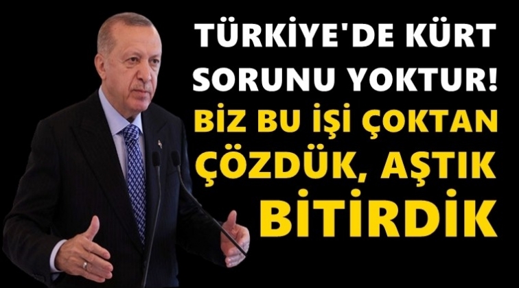 Erdoğan: T&uuml;rkiye'de K&uuml;rt sorunu yoktur...