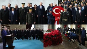 Erdoğan ve devlet erkanı Anıtkabir'de...