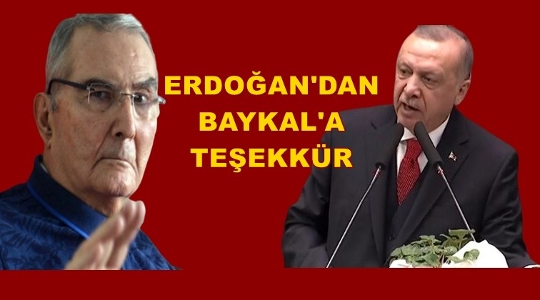 Erdoğan'dan Baykal'a teşekkür