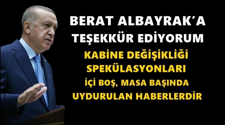 Erdoğan'dan Berat Albayrak'a teşekk&uuml;r
