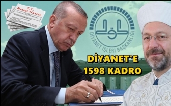 Erdoğan'dan Diyanet'e 1598 yeni kadro