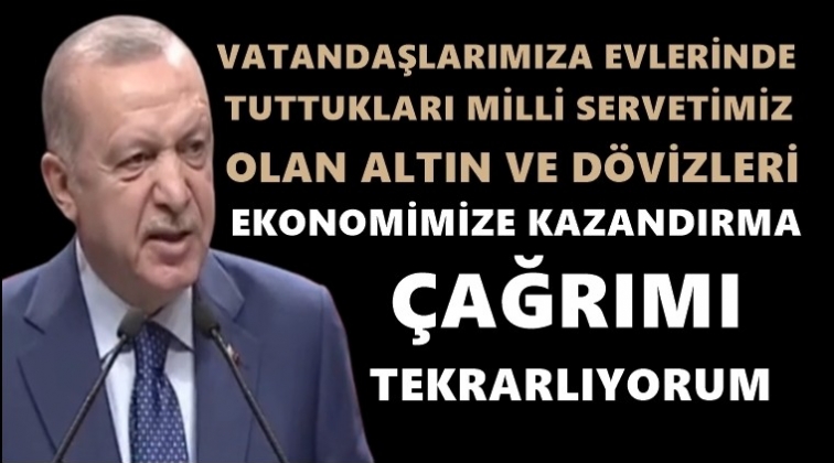 Erdoğan'dan vatandaşa d&ouml;viz ve altın &ccedil;ağrısı