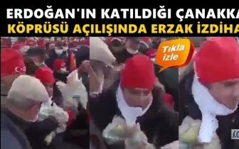 Erdoğan'ın katıldığı a&ccedil;ılışta erzak izdihamı!