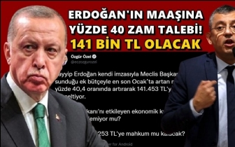 Erdoğan'ın&nbsp;maaşına y&uuml;zde 40 zam talebi!