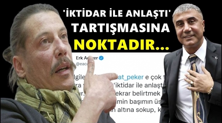 Erk Acarer'den Sedat Peker'e teşekk&uuml;r...