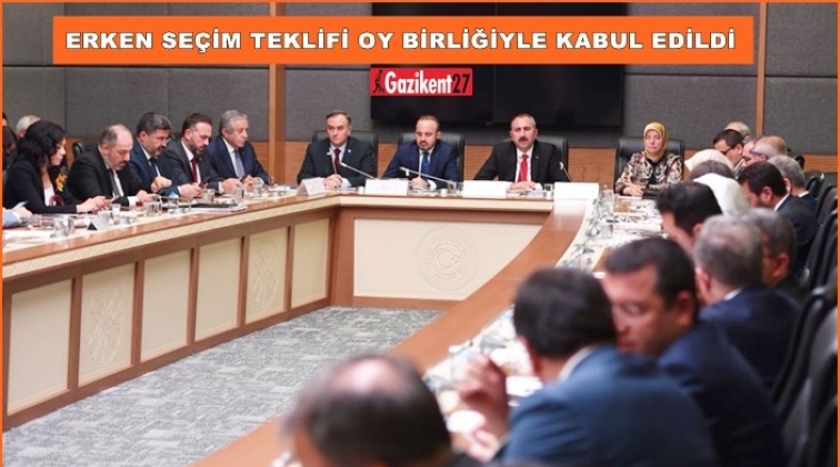 Erken se&ccedil;im teklifi oy birliğiyle kabul edildi