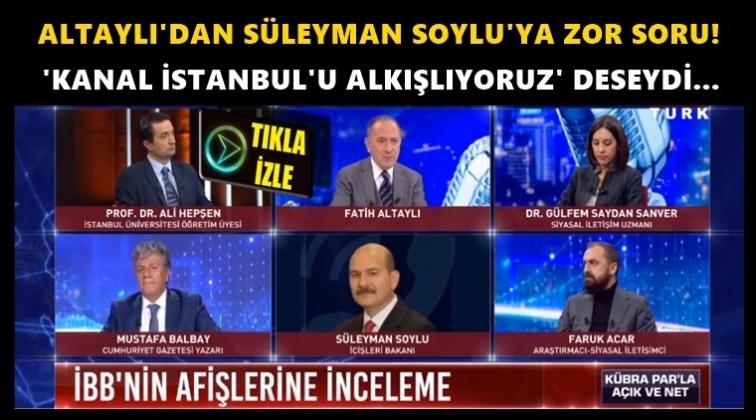 Fatih Altaylı'dan Soylu'ya zor soru...