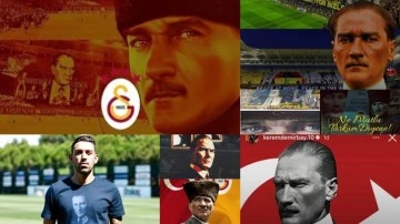 Fenerbahçe ve Galatasaraylı futbolculardan Atatürk paylaşımları