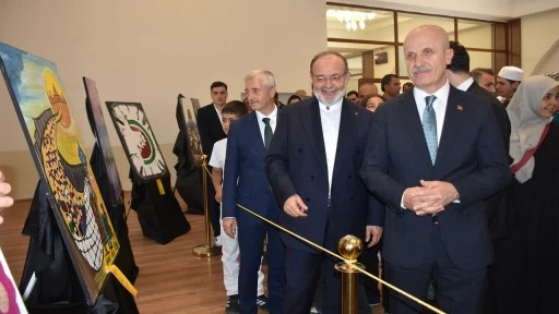 Filistinli &ouml;ğrencilerin hazırladığı resim sergisi t&ouml;renle a&ccedil;ıldı