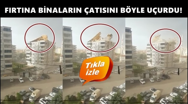 Fırtına binaların &ccedil;atısını b&ouml;yle uçurdu!..