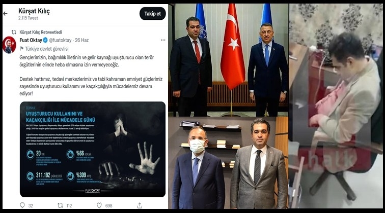 Fuat Oktay'ın uyuşturucu tweetini paylaşmış!