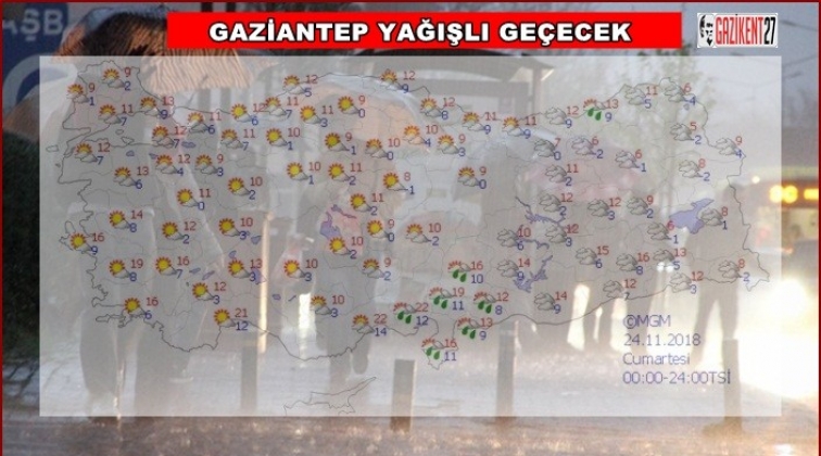 Gaziantep hafta sonu yağışlı ge&ccedil;ecek