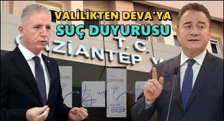 Gaziantep Valiliği'nden DEVA'ya su&ccedil; duyurusu