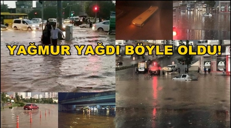 Gaziantep'e yağmur yağdı hayat fel&ccedil; oldu