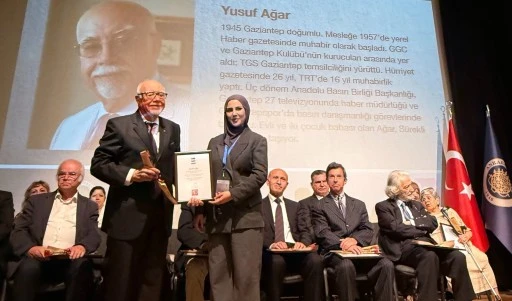 Gaziantepli Gazeteci-Yazar Yusuf Ağar'a "Meslekte 50 Yıl Onur &Ouml;d&uuml;l&uuml;" 