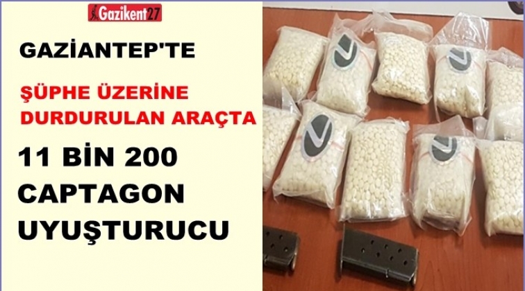 Gaziantep'te 11 bin 220 adet uyuşturucu hap ele geçirildi