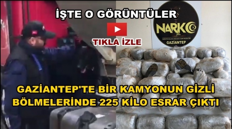Gaziantep'te 225 kilo esrar ele ge&ccedil;irildi! İşte o g&ouml;r&uuml;nt&uuml;ler...